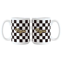 Vegas Golden Knights 2-Pack 15oz. Checkered Wordmark Mug Set