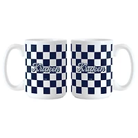 Seattle Kraken 2-Pack 15oz. Checkered Wordmark Mug Set