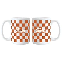 Texas Longhorns 2-Pack 15oz. Checkered Wordmark Mug Set