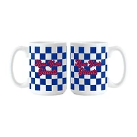 New York Giants 2-Pack 15oz. Checkered Wordmark Mug Set