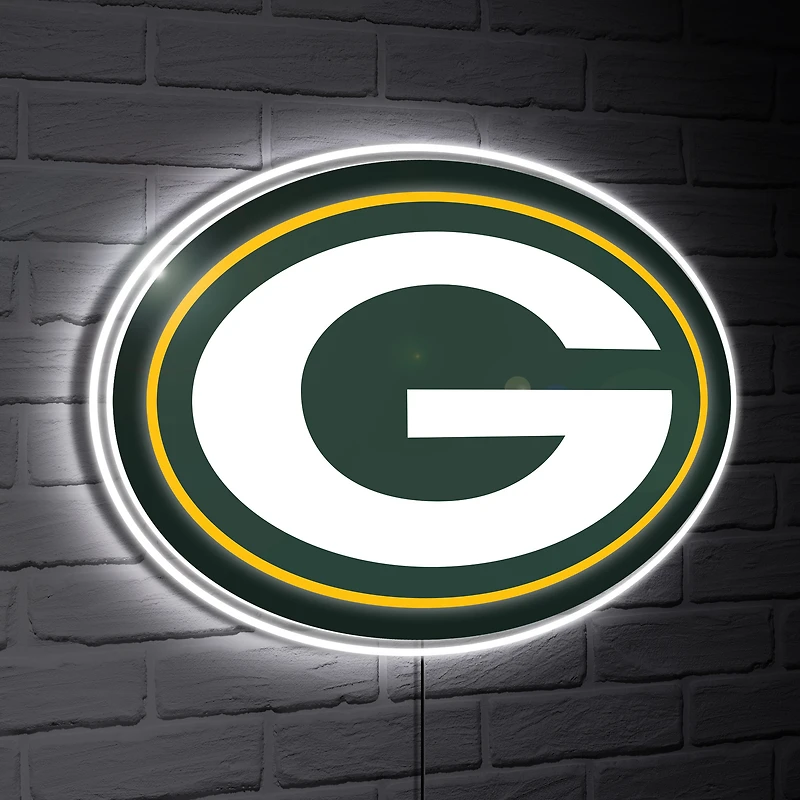 Green Bay Packers LED Team Logo Shaped Lighted Wall Sign