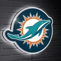 Miami Dolphins LED Team Logo Shaped Lighted Wall Sign