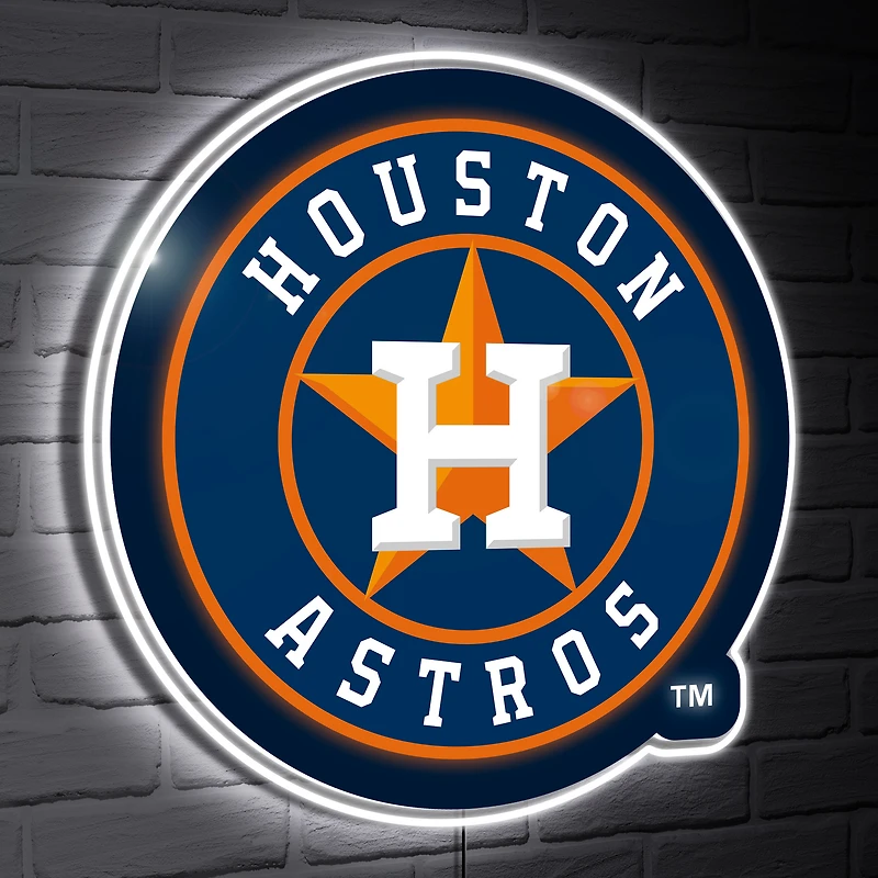 Houston Astros LED Team Logo Shaped Lighted Wall Sign