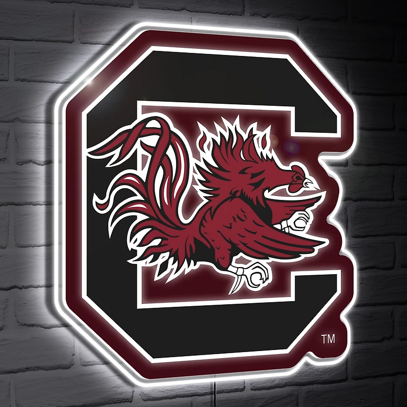 South Carolina Gamecocks LED Team Logo Shaped Lighted Wall Sign