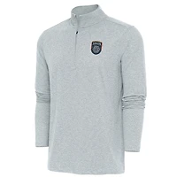 Men's Antigua Heather Gray San Diego FC Hunk Quarter-Zip Top