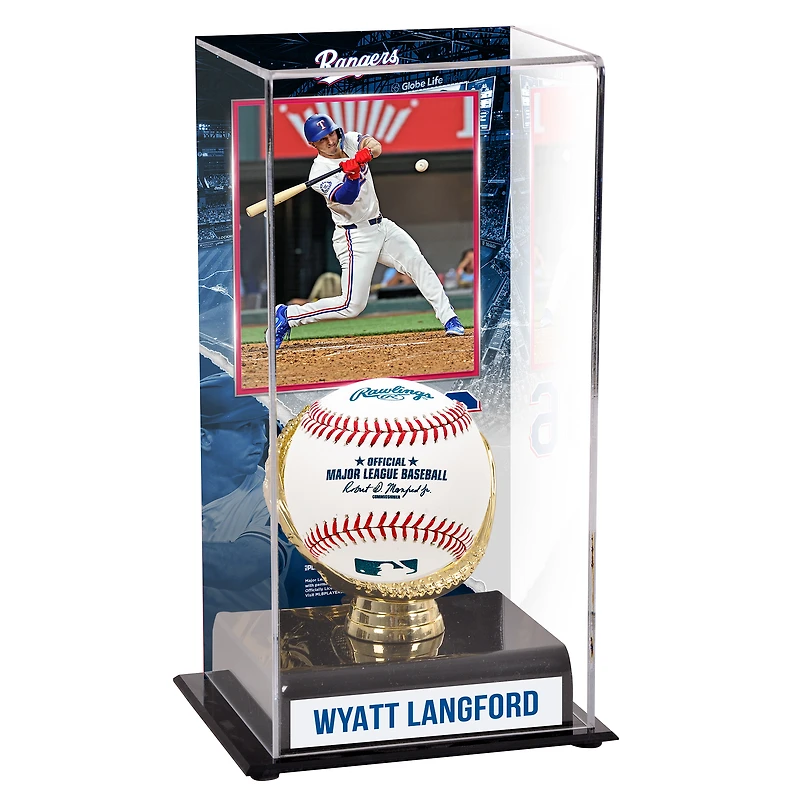 Wyatt Langford Texas Rangers Sublimated Display Case with Image