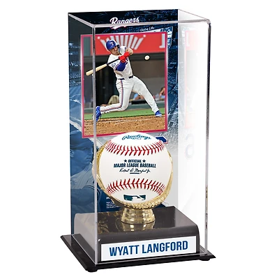 Wyatt Langford Texas Rangers Sublimated Display Case with Image