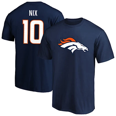 Men's Fanatics Bo Nix Navy Denver Broncos Big & Tall Player Name Number T-Shirt