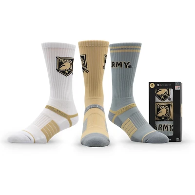 Unisex Strideline Army Black Knights Premium Knit Crew Socks Three-Pack