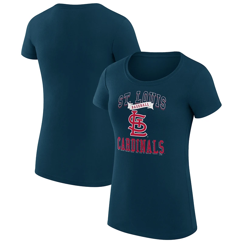 Women's G-III 4Her by Carl Banks Navy St. Louis Cardinals Super-Slim Fit Lightweight Team Logo Graphic T-Shirt
