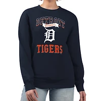 Women's G-III 4Her by Carl Banks Navy Detroit Tigers Team Logo Graphic Tri-Blend Fleece Pullover Sweatshirt