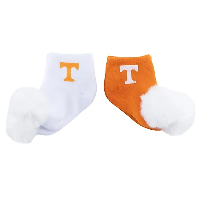 Infant ZooZatz Tennessee Volunteers Two-Pack Pom Socks