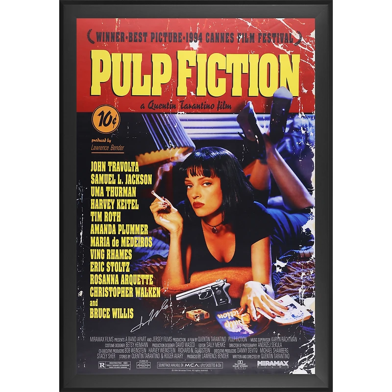 John Travolta Pulp Fiction Autographed 27" x 40" Movie Poster