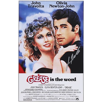 John Travolta Grease Autographed 11" x 17" Movie Poster