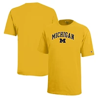 Youth Champion Maize Michigan Wolverines Arch Over Logo T-Shirt