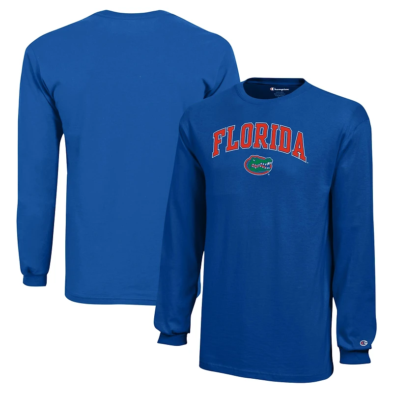 Youth Champion Royal Florida Gators Arch Over Logo Long Sleeve T-Shirt