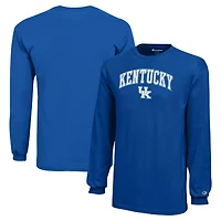 Youth Champion Royal Kentucky Wildcats Arch Over Logo Long Sleeve T-Shirt
