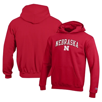 Youth Champion Scarlet Nebraska Huskers Campus Pullover Hoodie