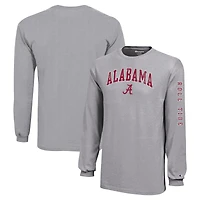Youth Champion Gray Alabama Crimson Tide Distressed Arch Over Logo Long Sleeve T-Shirt