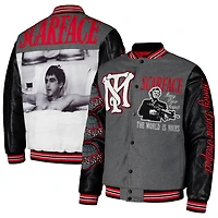 Unisex Reason Gray Scarface Varsity Full-Snap Jacket