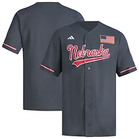 Men's adidas  Gray Nebraska Huskers Replica Baseball Jersey
