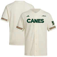 Men's adidas  Cream Miami Hurricanes Replica Baseball Jersey