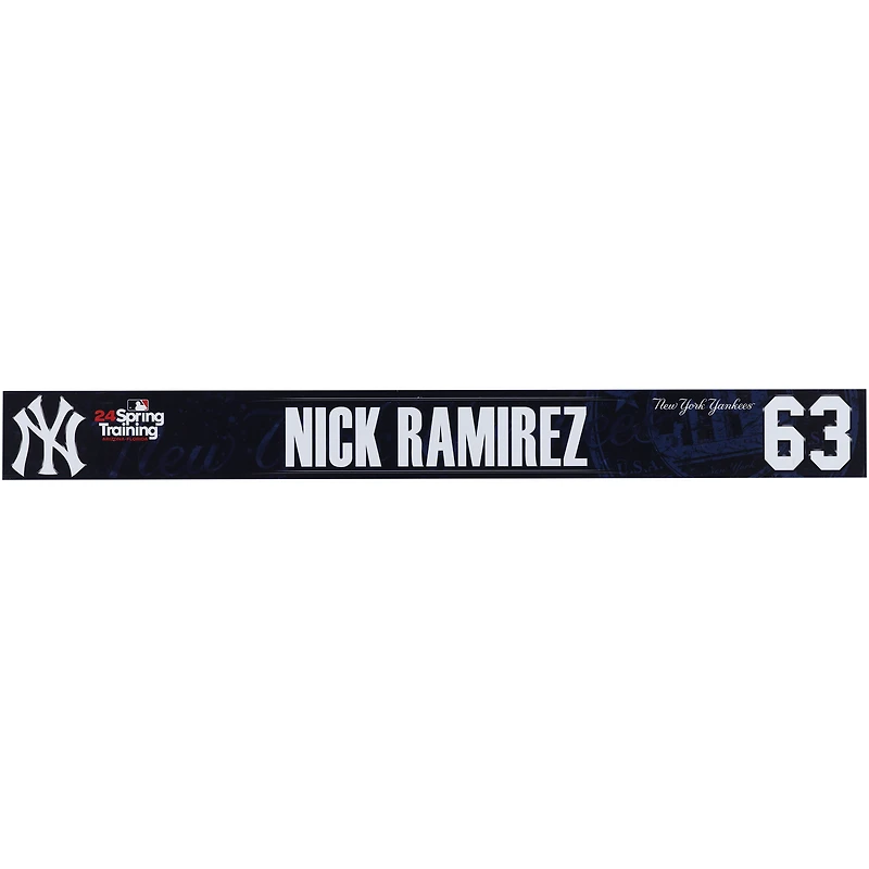 Nick Ramirez New York Yankees Player-Issued #63 Navy Nameplate from 2024 MLB Spring Training