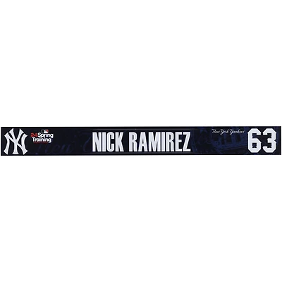 Nick Ramirez New York Yankees Player-Issued #63 Navy Nameplate from 2024 MLB Spring Training