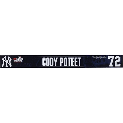 Cody Poteet New York Yankees Player-Issued #72 Navy Nameplate from 2024 MLB Spring Training