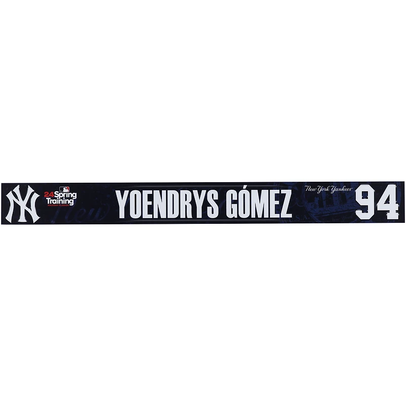 Yoendrys Gomez New York Yankees Player-Issued #94 Navy Nameplate from MLB Spring Training