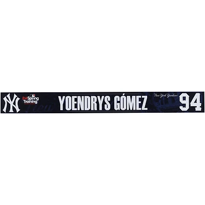 Yoendrys Gomez New York Yankees Player-Issued #94 Navy Nameplate from MLB Spring Training