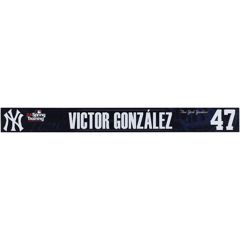Victor Gonzalez New York Yankees Player-Issued #47 Navy Nameplate from 2024 MLB Spring Training