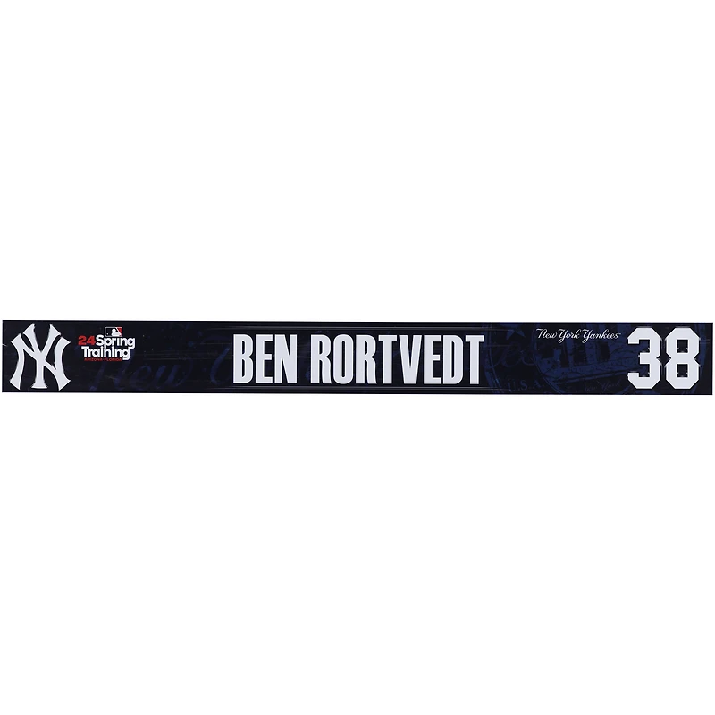 Ben Rortvedt New York Yankees Player-Issued #38 Navy Nameplate from 2024 MLB Spring Training