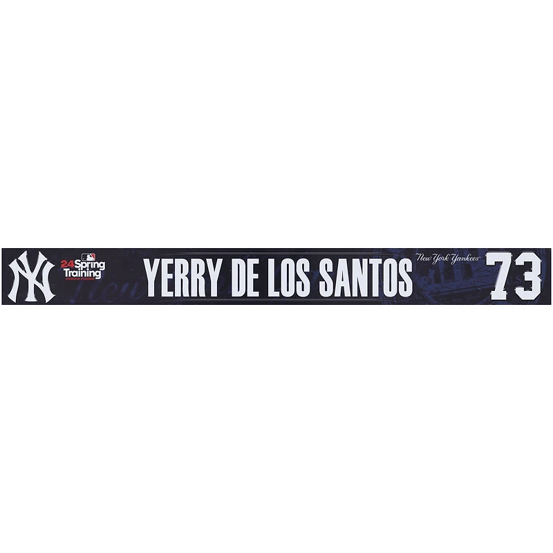Yerry De Los Santos New York Yankees Player-Issued #73 Navy Nameplate from MLB Spring Training