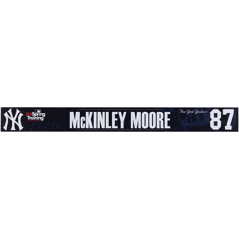 McKinley Moore New York Yankees Player-Issued #87 Navy Nameplate from 2024 MLB Spring Training