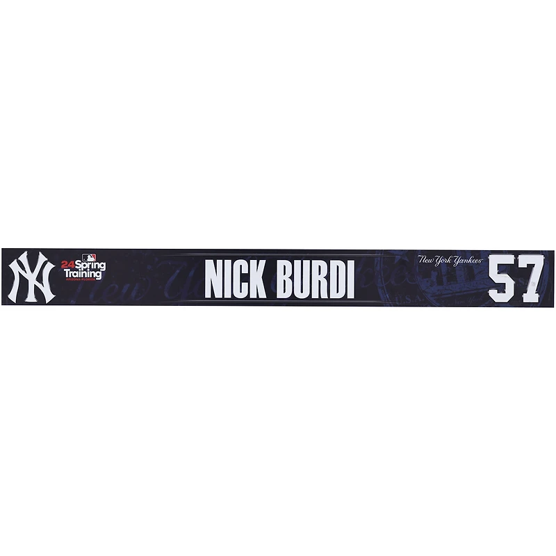 Nick Burdi New York Yankees Player-Issued #57 Navy Nameplate from 2024 MLB Spring Training