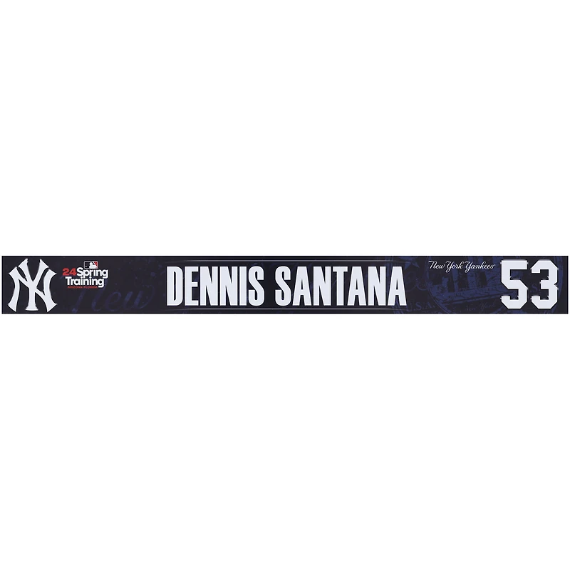 Dennis Santana New York Yankees Player-Issued #53 Navy Nameplate from 2024 MLB Spring Training