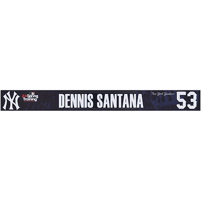 Dennis Santana New York Yankees Player-Issued #53 Navy Nameplate from 2024 MLB Spring Training