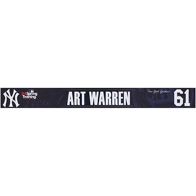 Art Warren New York Yankees Player-Issued #61 Navy Nameplate from 2024 MLB Spring Training