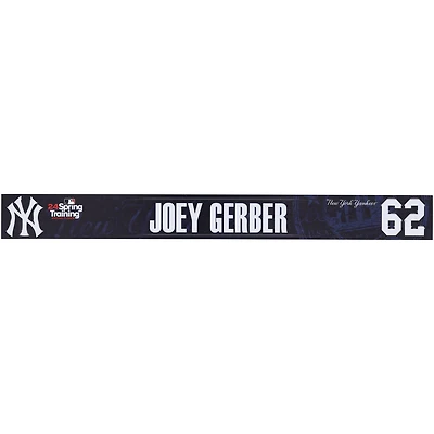 Joey Gerber New York Yankees Player-Issued #62 Navy Nameplate from 2024 MLB Spring Training