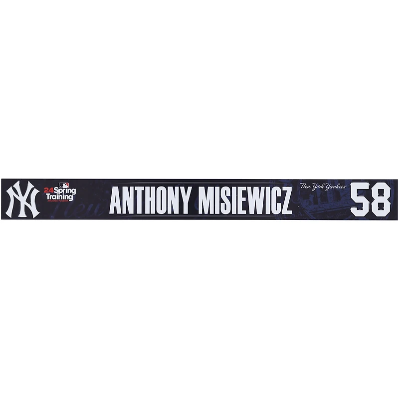 Anthony Misiewicz New York Yankees Player-Issued #58 Navy Nameplate from 2024 MLB Spring Training