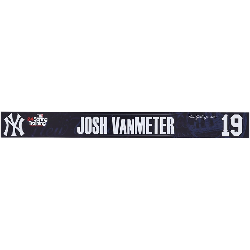 Josh VanMeter New York Yankees Player-Issued #19 Navy Nameplate from 2024 MLB Spring Training