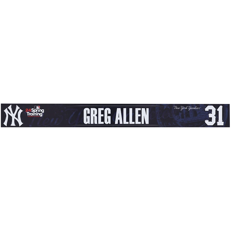 Greg Allen New York Yankees Player-Issued #31 Navy Nameplate from 2024 MLB Spring Training