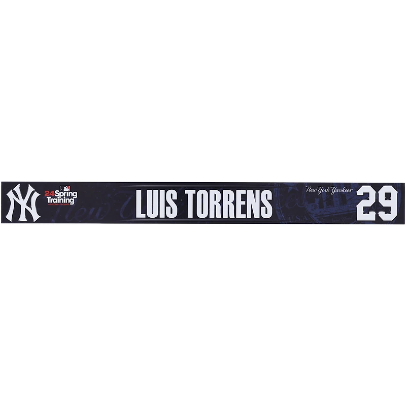 Luis Torrens New York Yankees Player-Issued #29 Navy Nameplate from 2024 MLB Spring Training