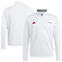 Men's adidas White Indiana Hoosiers Elevated Quarter-Zip Jacket