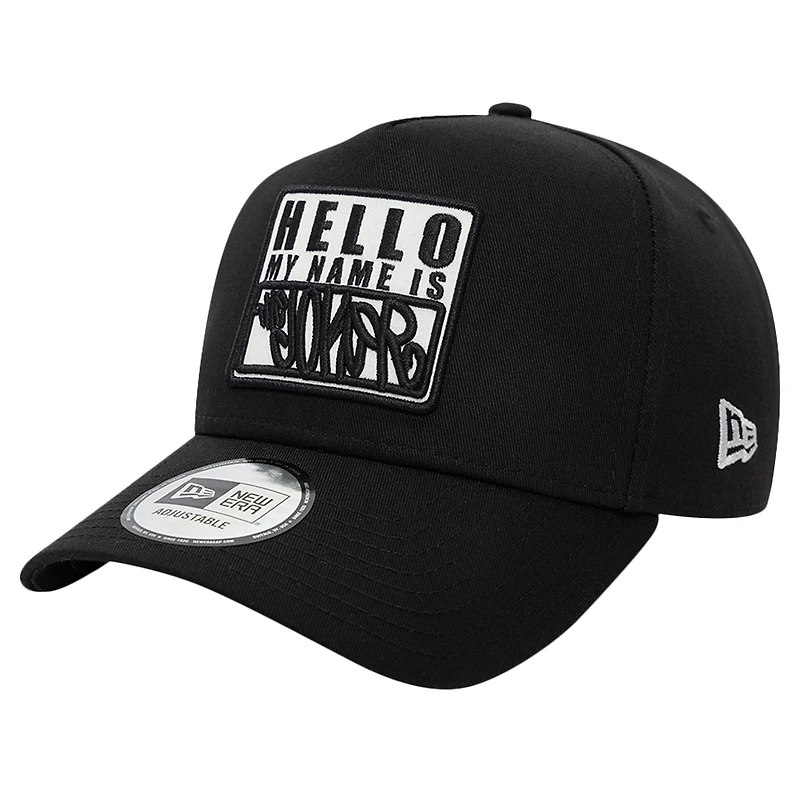 Men's New Era  Black Joker Hello My Name Is 9FORTY Adjustable Hat