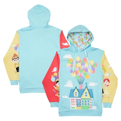 Unisex Loungefly Light Blue Up 15th Anniversary Color-Block Pullover Hoodie