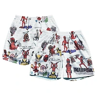 Men's Chalk Line White Deadpool & Wolverine Notebook Sketch Retro Shorts