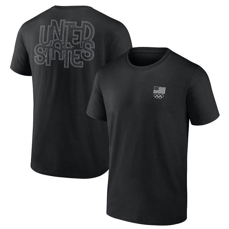 Men's Fanatics Black Team USA Waves in Paris T-Shirt