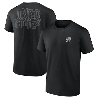 Men's Fanatics Black Team USA Waves in Paris T-Shirt